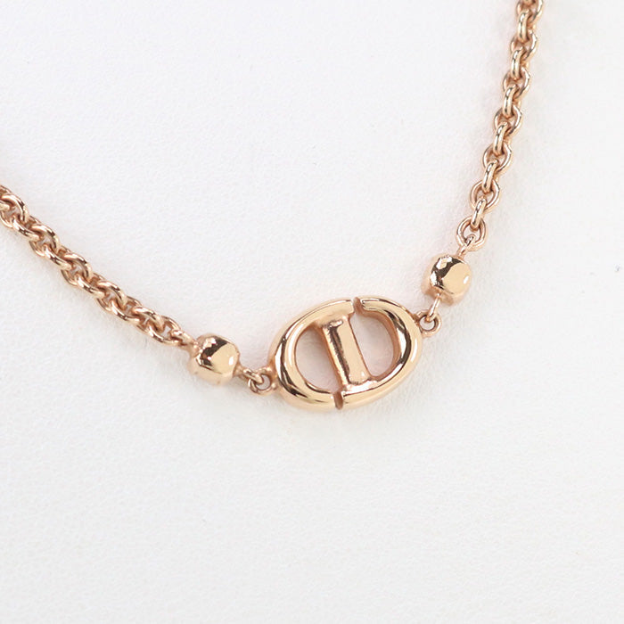 Dior N1823 CDNCY D12P Necklace CD Navy Necklace Gold Plated, Rhinestone gold Women