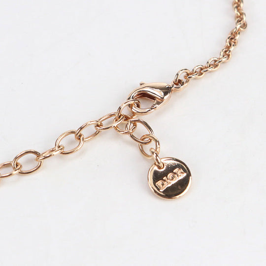 Dior N1823 CDNCY D12P Necklace CD Navy Necklace Gold Plated, Rhinestone gold Women