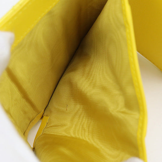 Dior S0181 OVRB Tri-fold wallet Lady Dior Lotus Wallet Canage Patent calfskin Yellow Women