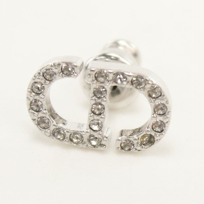 Dior E3045WOMCY D001 Pierce Petit CD Mini Stud Earrings metal, White crystal Silver Women