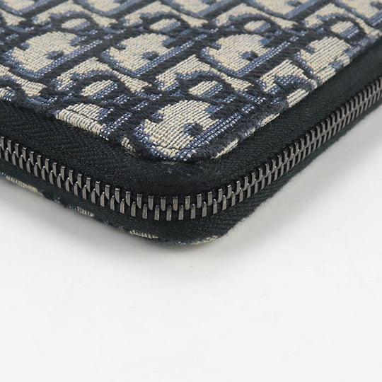 Dior 2ESBC317SE_H05E Long Wallet Vertical Zip Wallet Dior Oblique Jacquard Navy mens