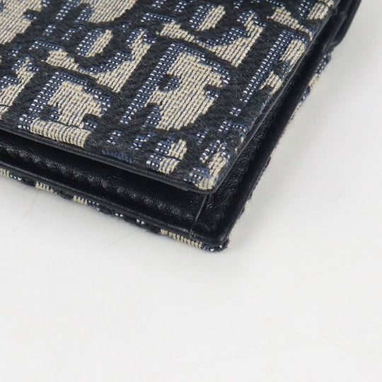 Dior S5611 CTZQ M928 Card Case Saddle Bloom Card Holder Dior Oplique leather, Oplique jacquard canvas Navy Women