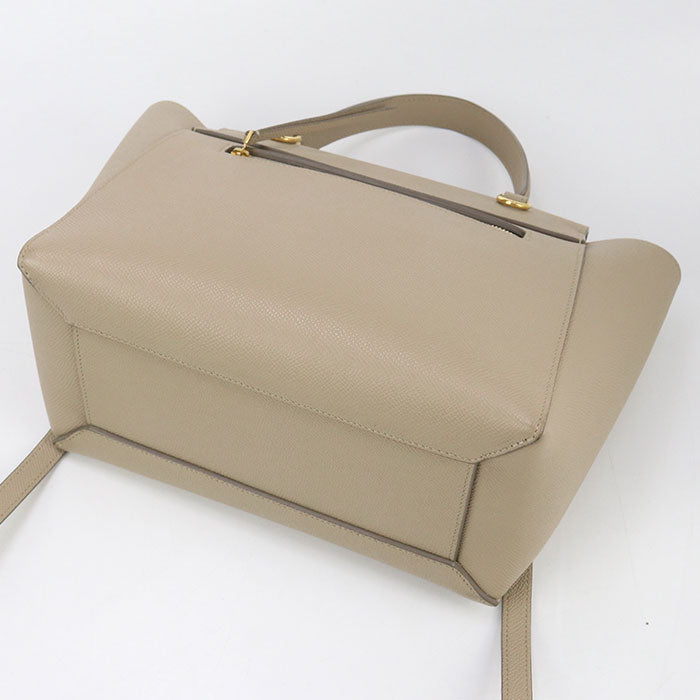 CELINE 18915 3ZVA 18LT Handbag Belt bag micro 2-way handbag Calfskin beige Women
