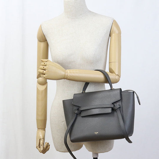 CELINE 18915 Handbag Belt bag micro 2way handbag Calfskin gray Women