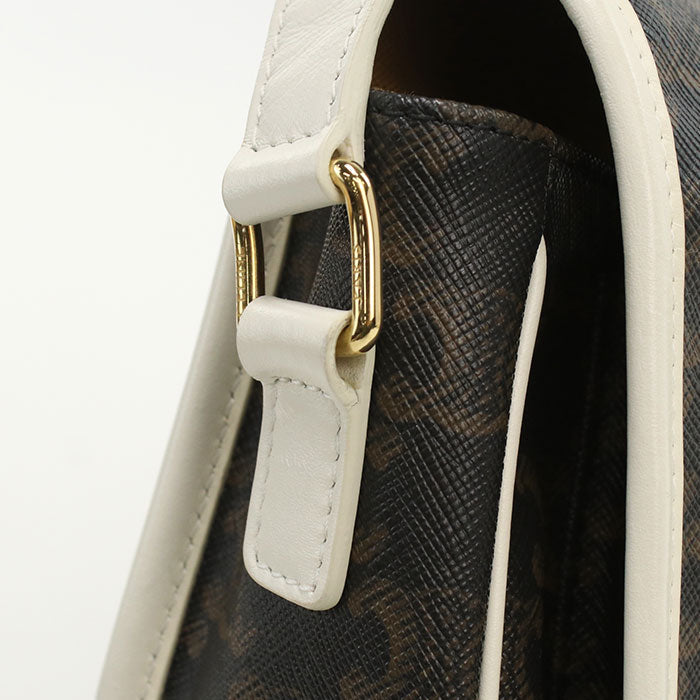 CELINE 191502 Shoulder Bag Triomphe canvas Folco Medium Coated canvas, leather Brown Women