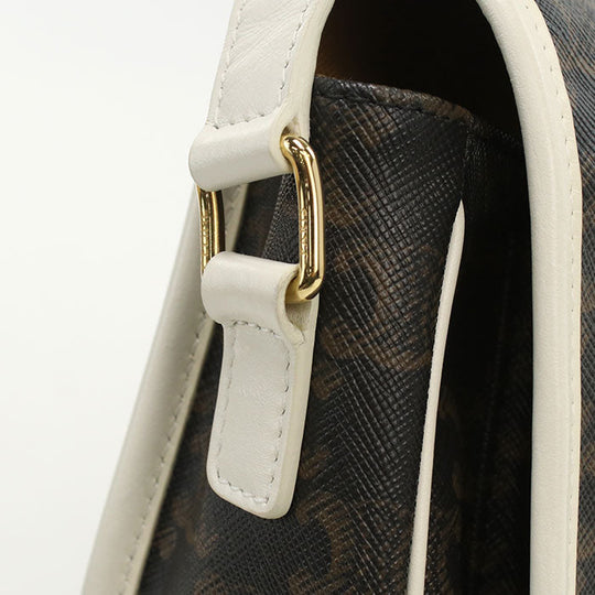 CELINE 191502 Shoulder Bag Triomphe canvas Folco Medium Coated canvas, leather Brown Women