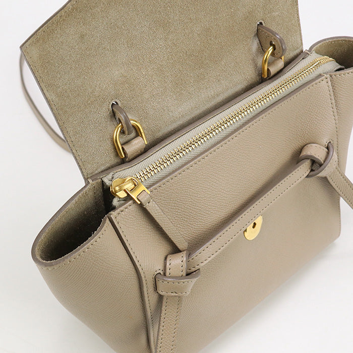 CELINE CE86045 Belt bag nano Handbag Calfskin Belt bag nano beige Women