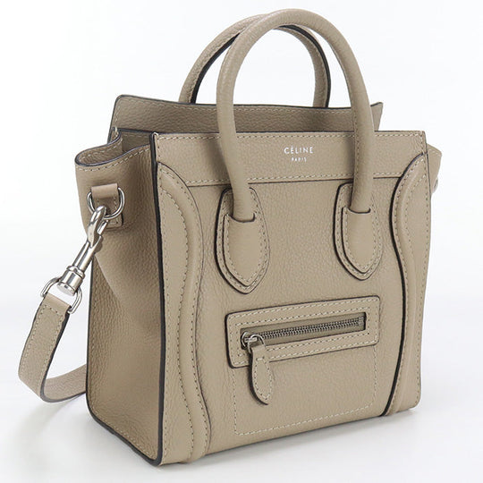CELINE CE87053 Luggage nano Handbag Calfskin/Luggage nano beige Women
