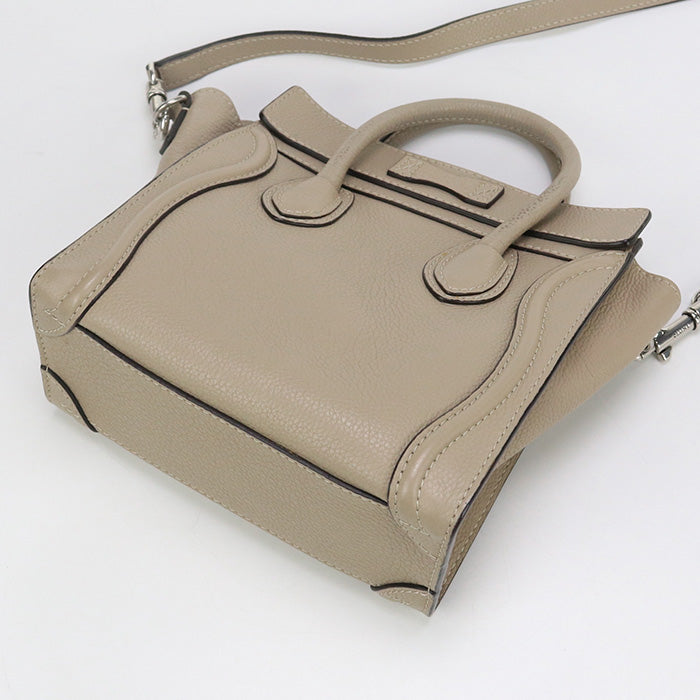 CELINE CE87053 Luggage nano Handbag Calfskin/Luggage nano beige Women