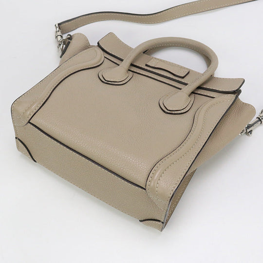 CELINE CE87053 Luggage nano Handbag Calfskin/Luggage nano beige Women