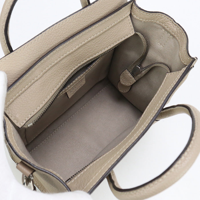 CELINE CE87053 Luggage nano Handbag Calfskin/Luggage nano beige Women
