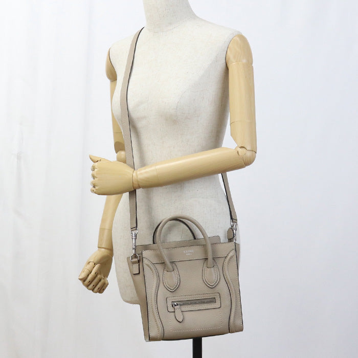 CELINE CE87053 Luggage nano Handbag Calfskin/Luggage nano beige Women