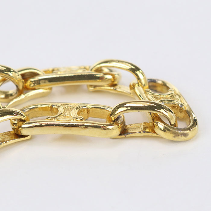 CELINE Bracelet Blazon Logo Bracelet Vintage bangle Gold Plated gold unisex