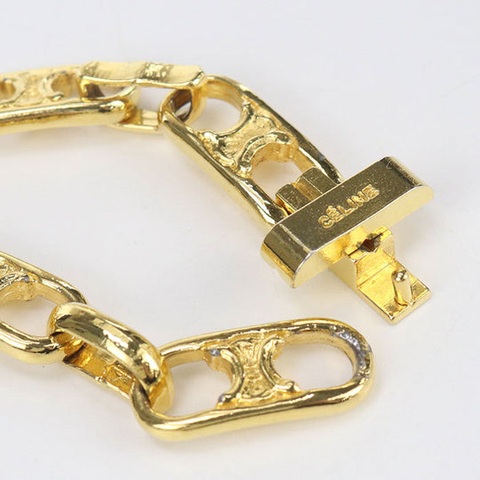 CELINE Bracelet Blazon Logo Bracelet Vintage bangle Gold Plated gold unisex