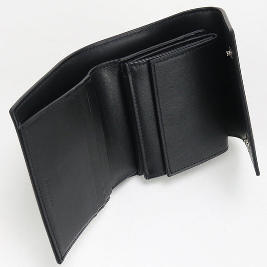 CELINE CE89625 Small trifold wallet Triomphe canvas PVC Black Women