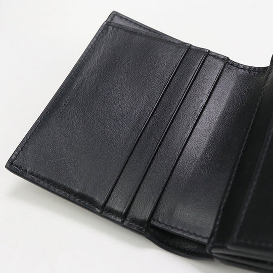 CELINE CE89625 Small trifold wallet Triomphe canvas PVC Black Women