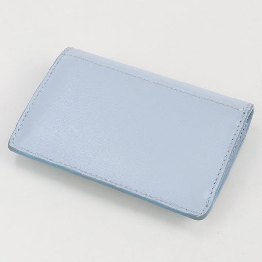 CELINE 10I58 3DPV Coin Purse Triomphe Card Case with Flap Shiny calfskin Light Blue Women