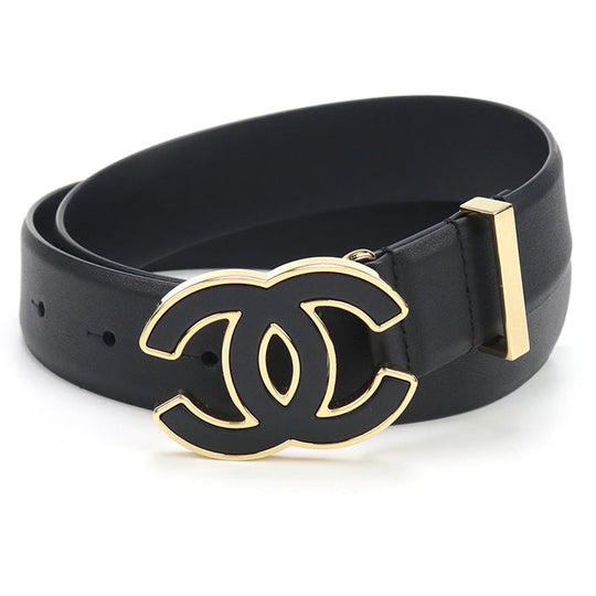 CHANEL COCO Mark belt leather black Women