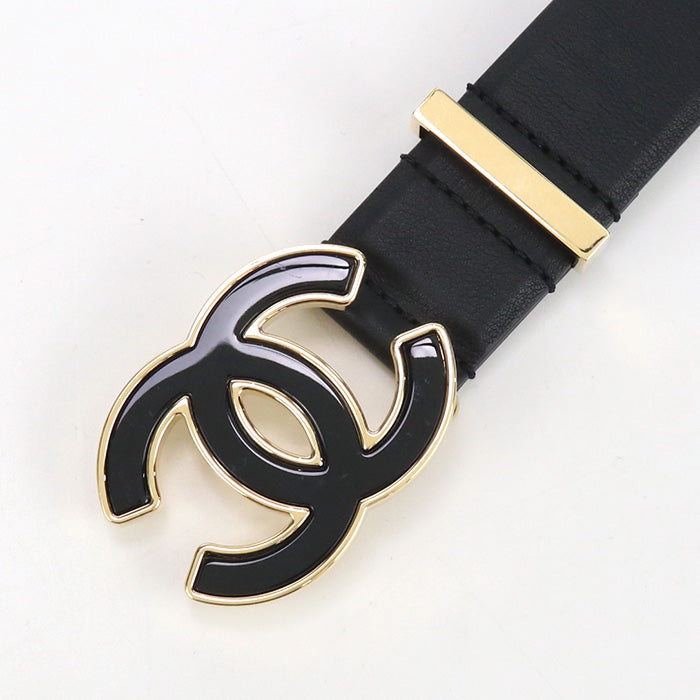 CHANEL COCO Mark belt leather black Women