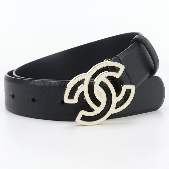 CHANEL COCO Mark belt leather black Women