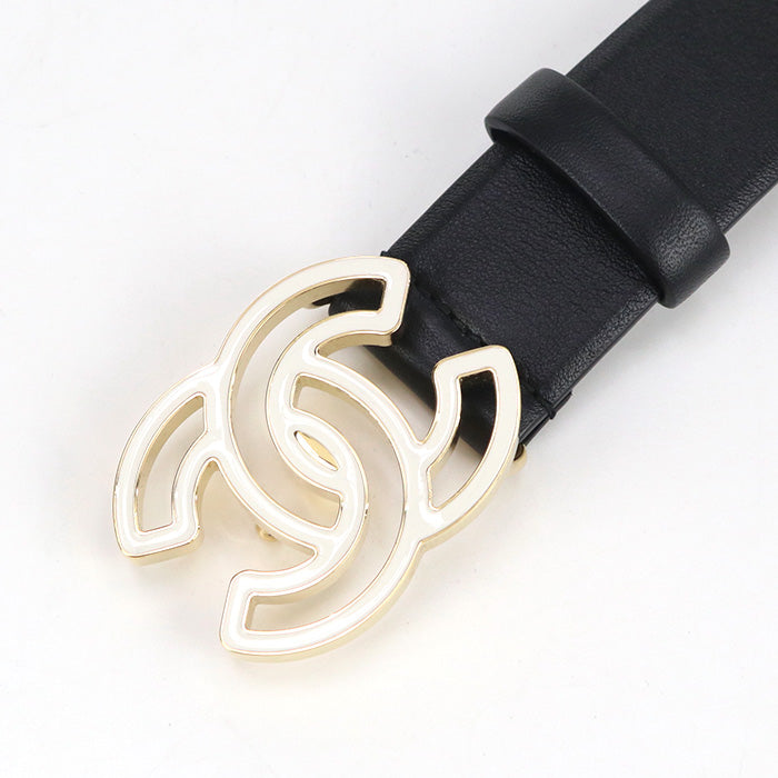CHANEL COCO Mark belt leather black Women