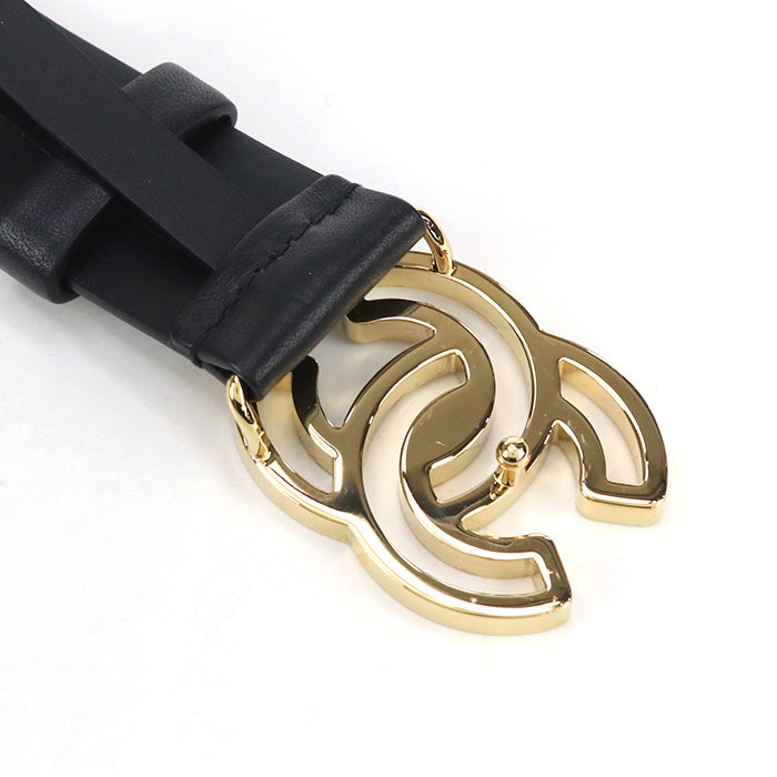CHANEL COCO Mark belt leather black Women
