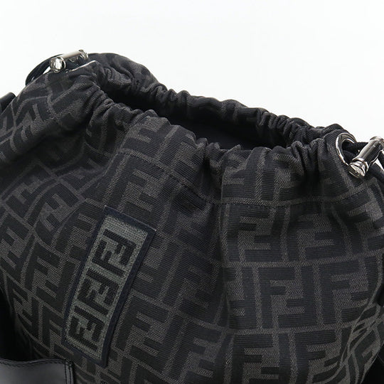FENDI 7VZ056 AG0M Strike Large Backpack leather/Jacquard Black mens