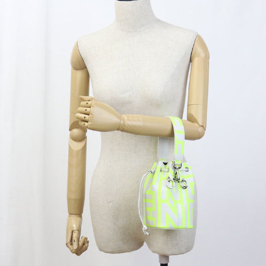 FENDI 8BS010 Mini Montresor Diagonal shoulder bag leather White Women