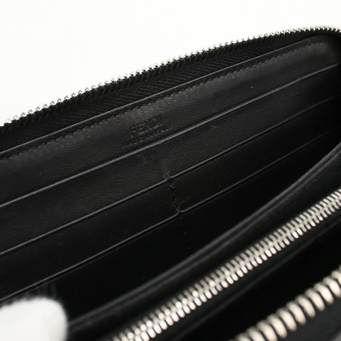 FENDI 7M0210 6OF zip around long wallet PurseZip Around leather Black mens