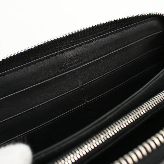 FENDI 7M0210 6OF zip around long wallet PurseZip Around leather Black mens