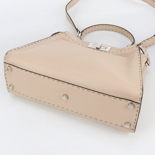 FENDI 8BN290 Q0J Handbag Selleria Peekaboo Iconic 2WAY handbag leather beige Women