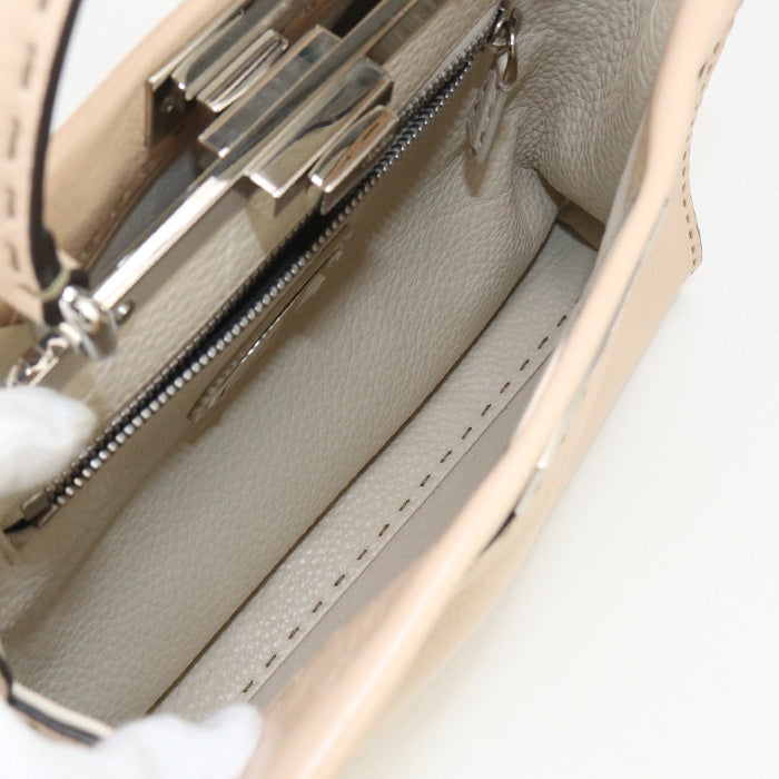 FENDI 8BN290 Q0J Handbag Selleria Peekaboo Iconic 2WAY handbag leather beige Women