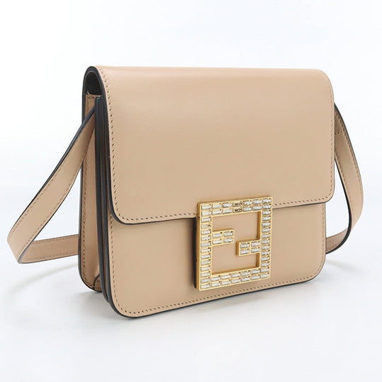 FENDI 8BT325 AA1W Shoulder Bag FWith logo Crossbody Bag Calfskin beige Women
