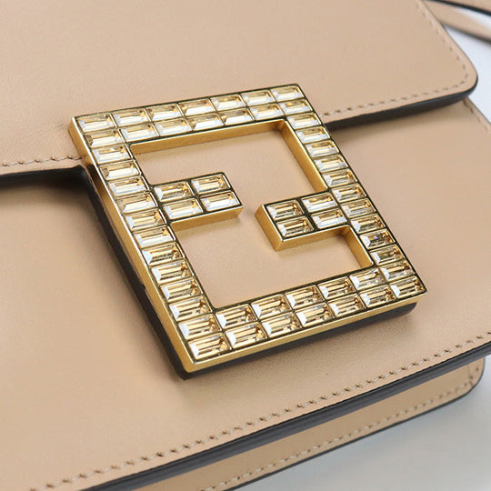 FENDI 8BT325 AA1W Shoulder Bag FWith logo Crossbody Bag Calfskin beige Women