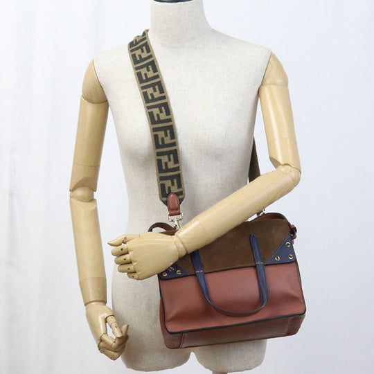 FENDI 8BT302 A6CG 2WAY Tote Bag leather Brown Women