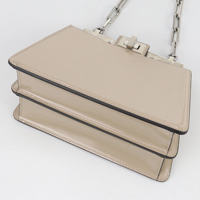 FENDI 8BN339 Shoulder Bag Cut Petit Peekaboo Chain bag leather Light Beige Women