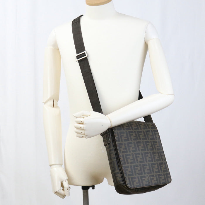 FENDI 7VA215 Shoulder Bag Zucca Crossbody Bag PVC Brown unisex