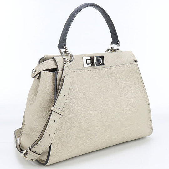 FENDI 8BN290 Handbag Peekaboo Celeria 2WAY handbag leather ivory Women