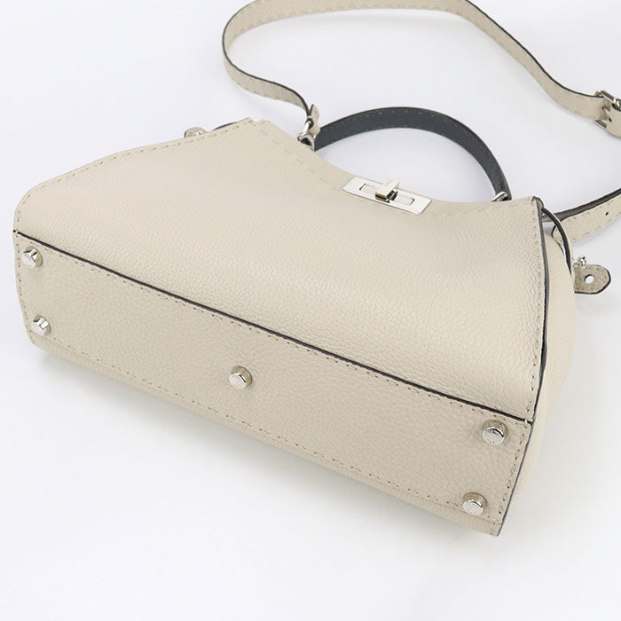 FENDI 8BN290 Handbag Peekaboo Celeria 2WAY handbag leather ivory Women