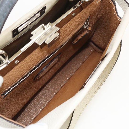 FENDI 8BN290 Handbag Peekaboo Celeria 2WAY handbag leather ivory Women
