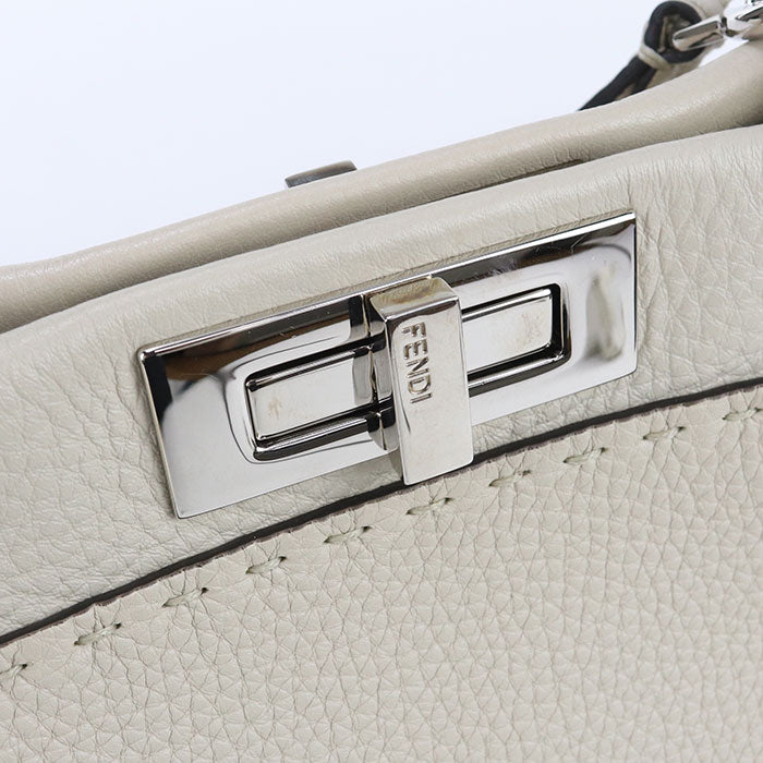 FENDI 8BN290 Handbag Peekaboo Celeria 2WAY handbag leather ivory Women