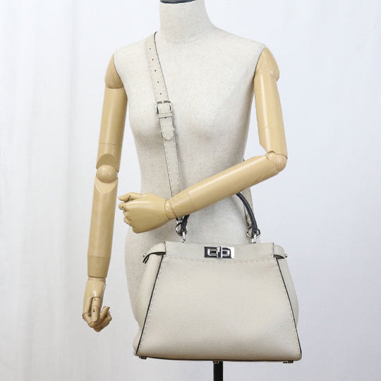 FENDI 8BN290 Handbag Peekaboo Celeria 2WAY handbag leather ivory Women