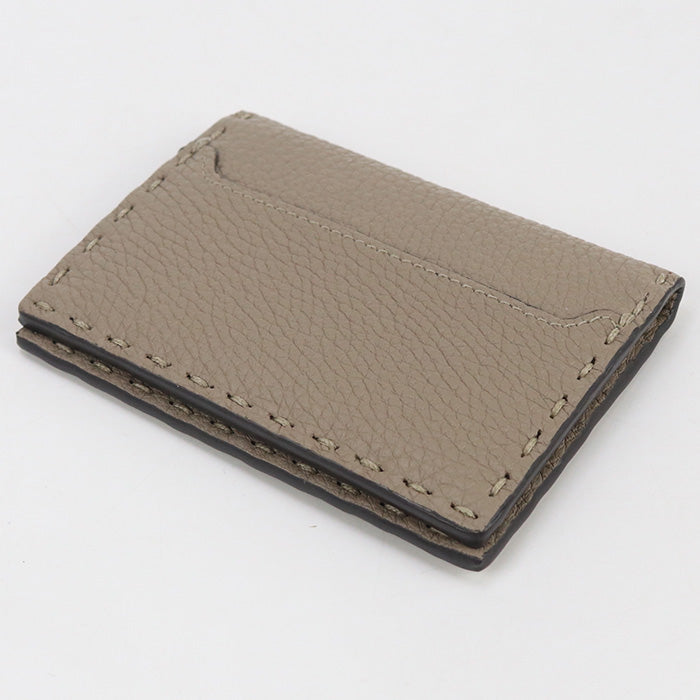 FENDI 7M0349 AP3D Card Case Selleria Card Case Flap card case Calf leather Brown unisex