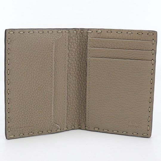FENDI 7M0349 AP3D Card Case Selleria Card Case Flap card case Calf leather Brown unisex