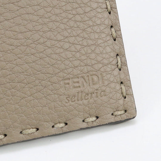 FENDI 7M0349 AP3D Card Case Selleria Card Case Flap card case Calf leather Brown unisex
