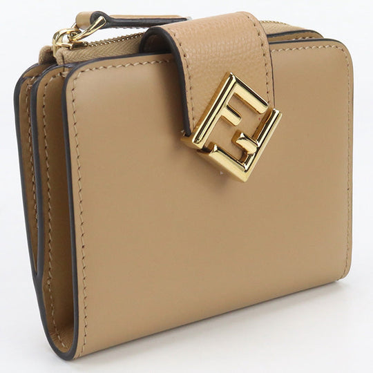 FENDI 8M0490 ALWA FF Diamond Folded wallet leather brown Women