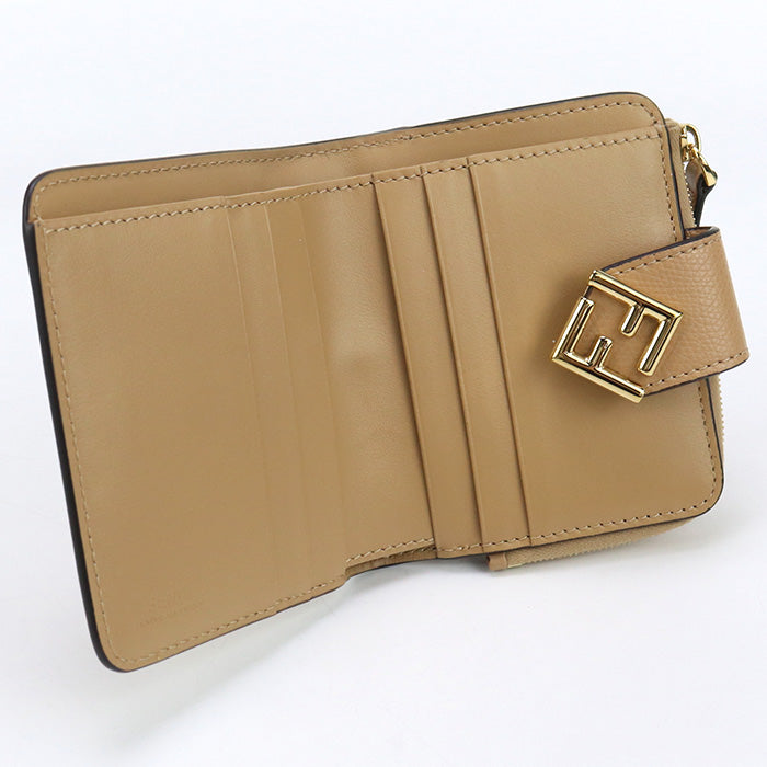 FENDI 8M0490 ALWA FF Diamond Folded wallet leather brown Women