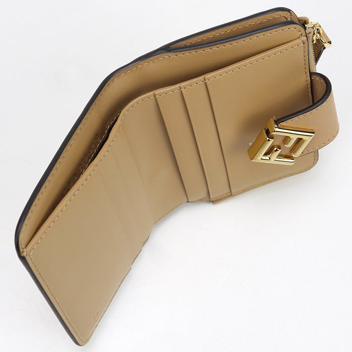FENDI 8M0490 ALWA FF Diamond Folded wallet leather brown Women