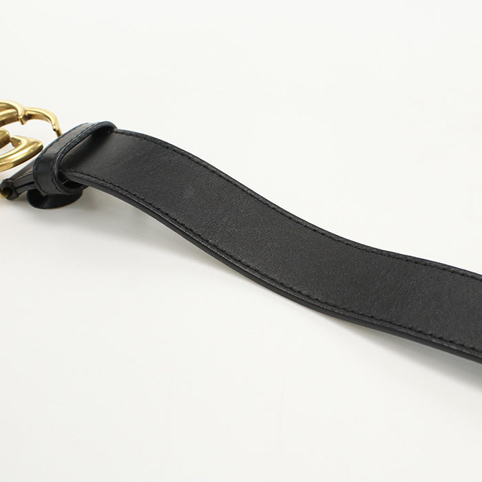 GUCCI 414516 AP00T 1000 belt GG Marmont Double G Slim belt leather black mens