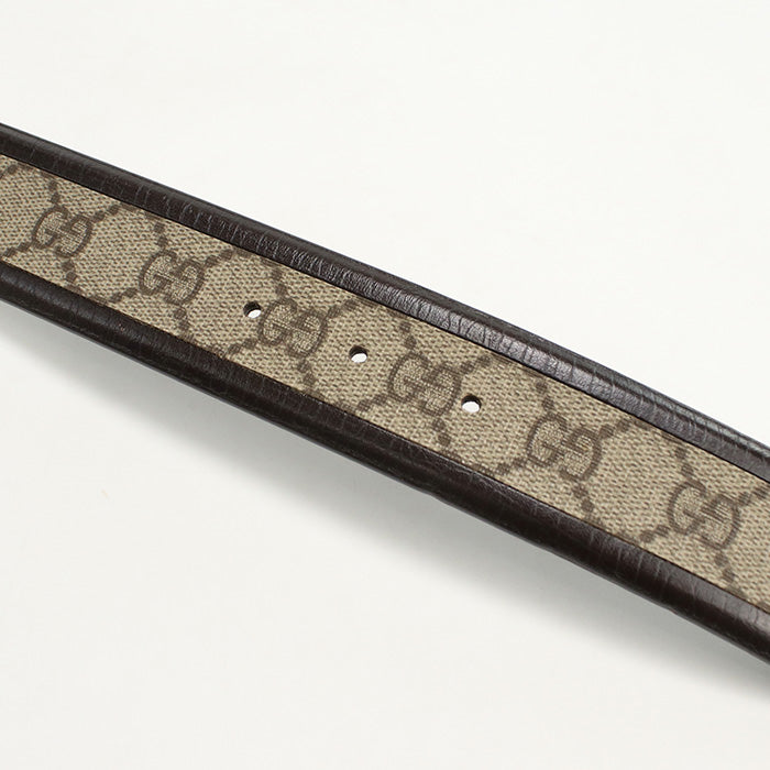 GUCCI 142931 belt Interlocking G Men's belt GG Supreme Canvas, leather beige mens